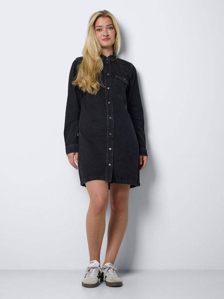 Nmnew Signe L/S Denim Dress Vi001Bl - koop Jurken van noisy may bij Meisjes Brugge