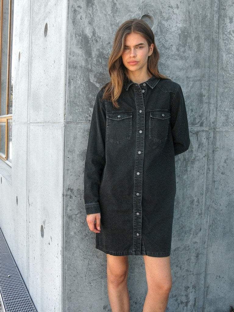 Nmnew Signe L/S Denim Dress Vi001Bl - koop Jurken van noisy may bij Meisjes Brugge