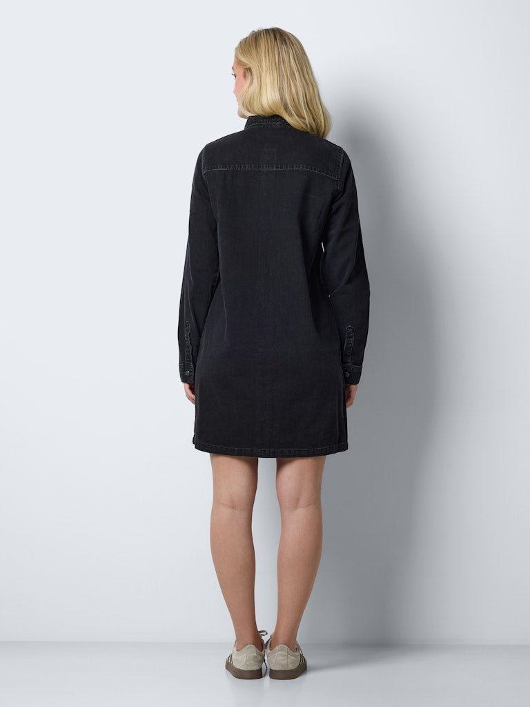 Jurken - Nmnew Signe L/S Denim Dress Vi001Bl van noisy may