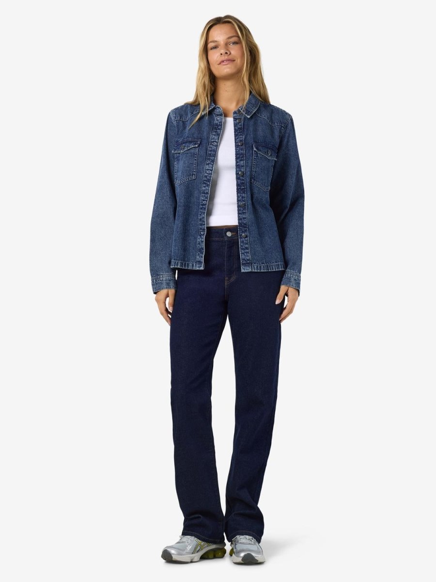 Nmnew Signe L/S Denim Shirt Vi002Mb Noos van noisy may – Shirts voor dames | Meisjes Brugge