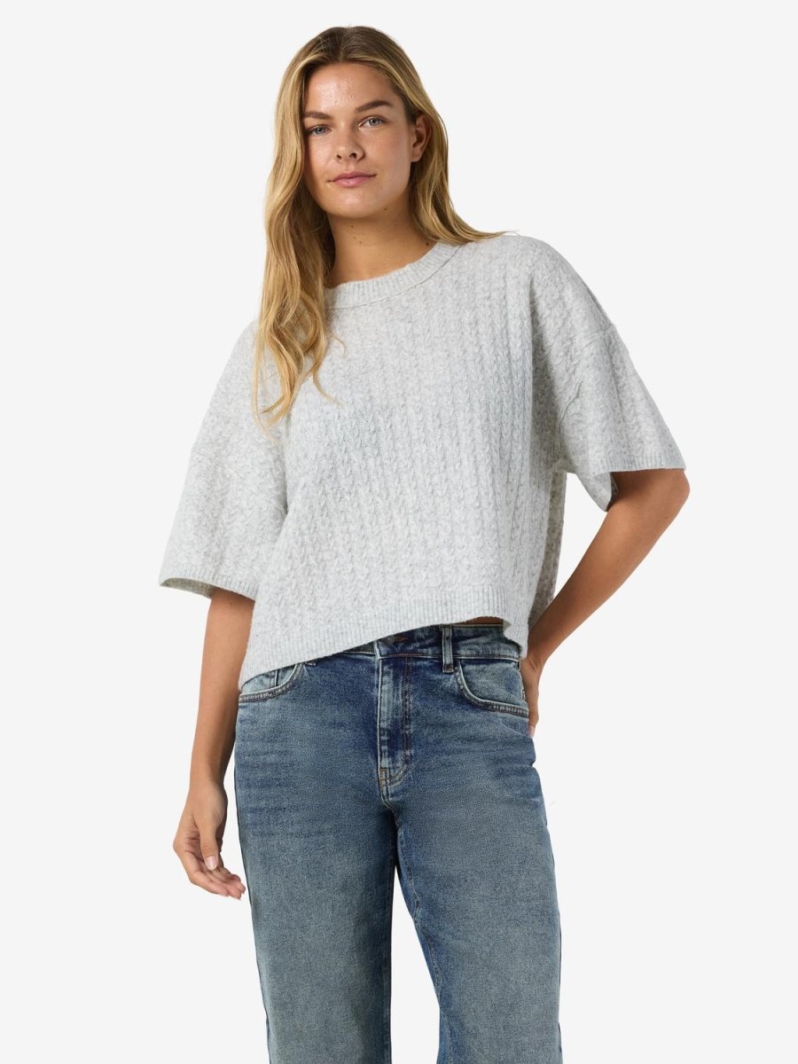 Nmsmilla S/S Cable Knit Top Noos van noisy may – Pulls voor dames | Meisjes Brugge
