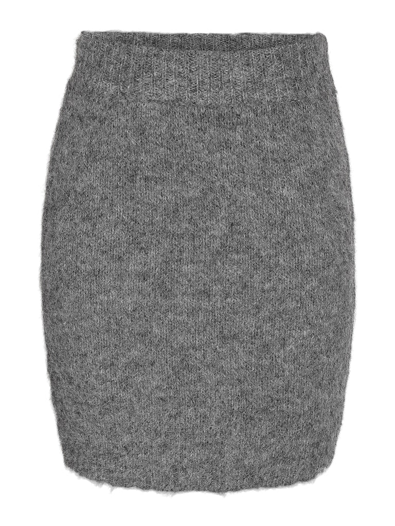 Medium Grey Melange Rokken - Nmsutton Short Knit Skirt van noisy may