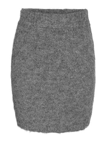 Medium Grey Melange Rokken - Nmsutton Short Knit Skirt van noisy may