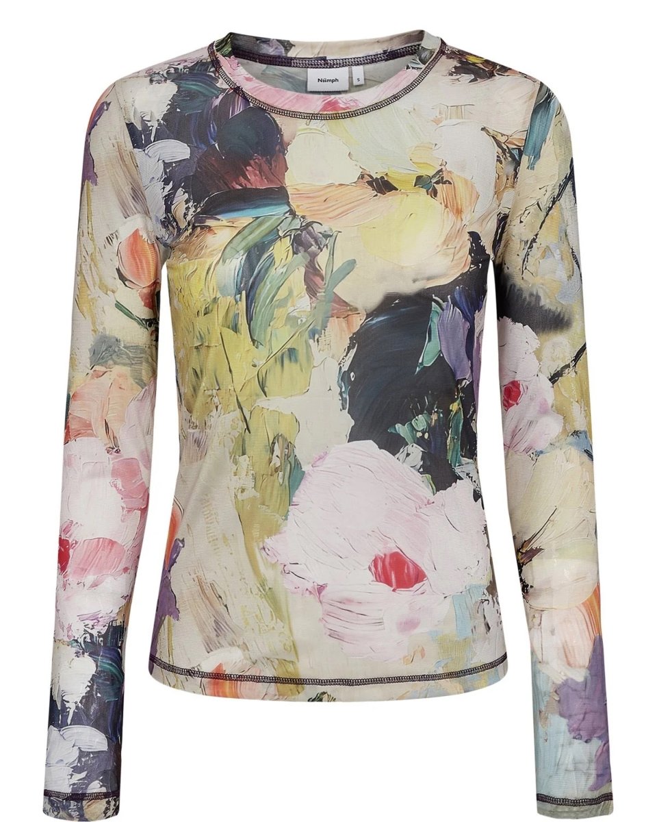 Nualmia Ls Mesh Top van Numph – Tops voor dames | Meisjes Brugge