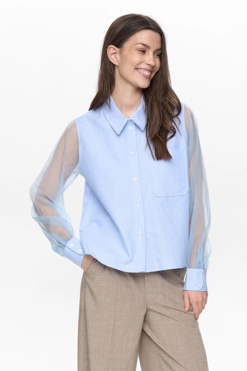 Shirts - Nulenora Organza Shirt van Numph