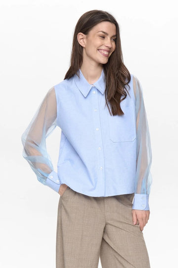 Shirts - Nulenora Organza Shirt van Numph