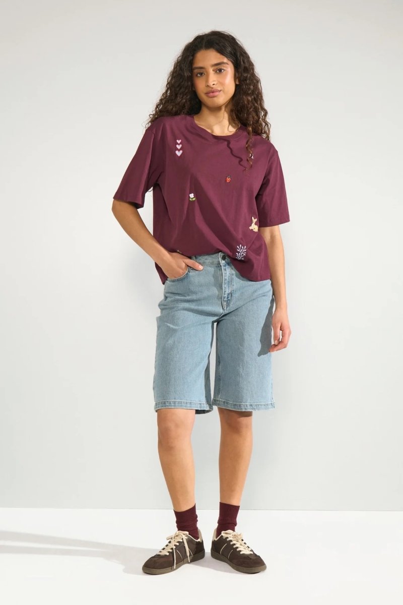 Nutenia Boxy T-Shirt- Gots van Numph – T-shirts voor dames | Meisjes Brugge