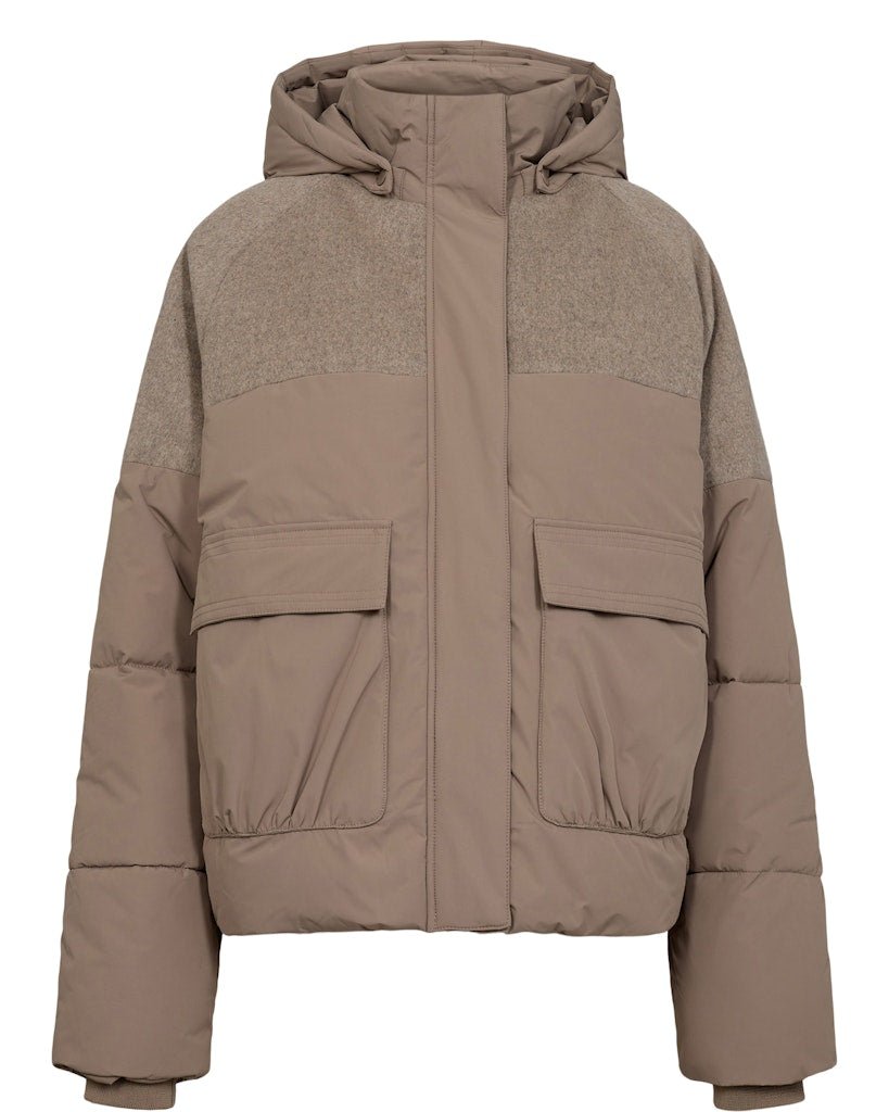 Taupe Gray Jassen - Nuwillow Short Jacket van Numph