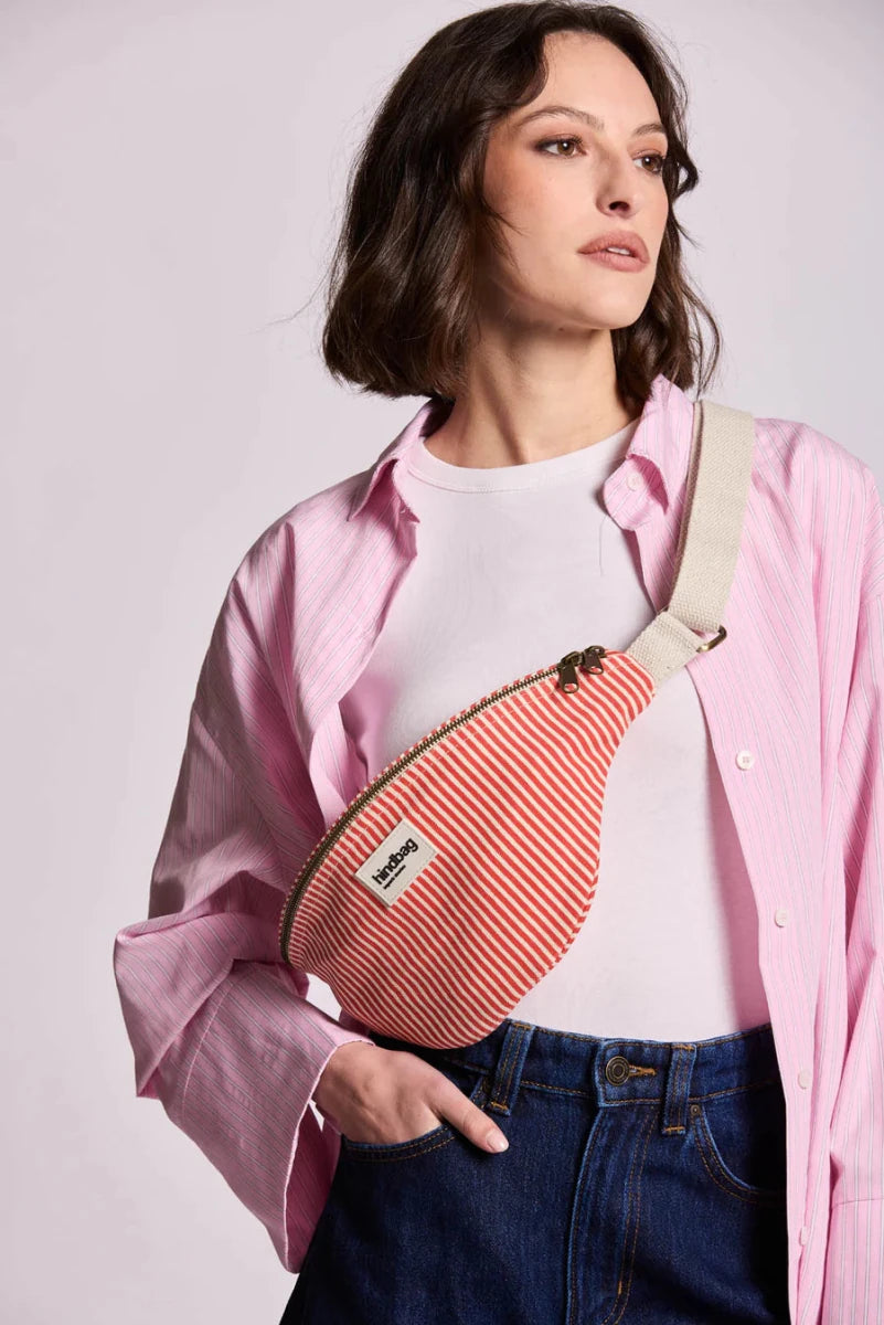 Olivia Bumbag thin red stripes van Hindbag – Handtassen voor dames | Meisjes Brugge