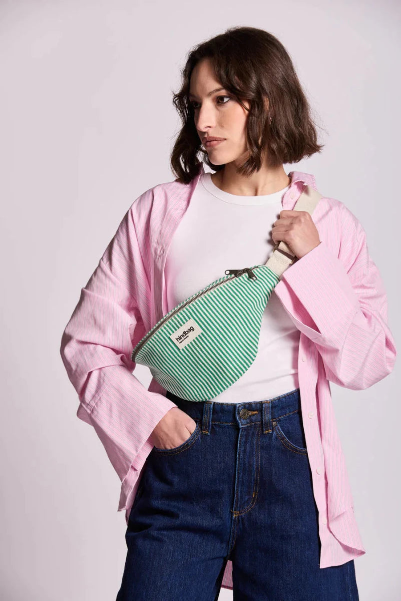 Olivia Bumbag Thing green stripes van Hindbag – Handtassen voor dames | Meisjes Brugge