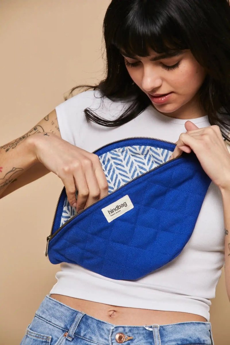 Olivia Quilted Electric Blue Bag van Hindbag – Handtassen voor dames | Meisjes Brugge