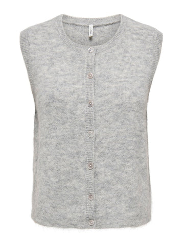 Light grey melange Pulls - Onlallison Sl Button Vest Knit van Only