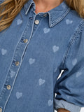 Jurken - Onlalma L/S Heart Dress Denim van Only