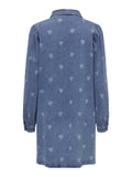 Jurken - Onlalma L/S Heart Dress Denim van Only