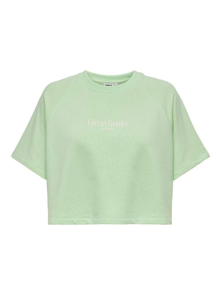 Patina Green London Sweaters - Onlarea S/S O-Neck Print Top van Only