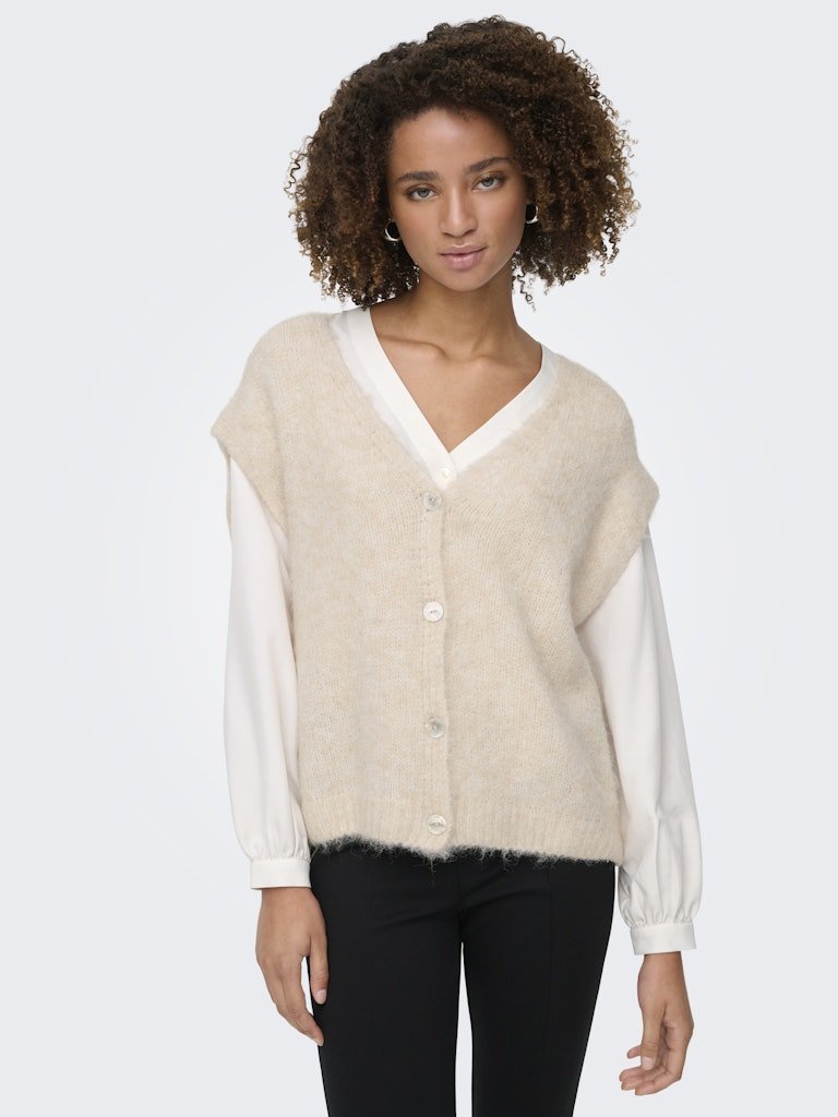 Cardigans - Onlazu Sl Button V-Neck Waistcoat Knit van Only