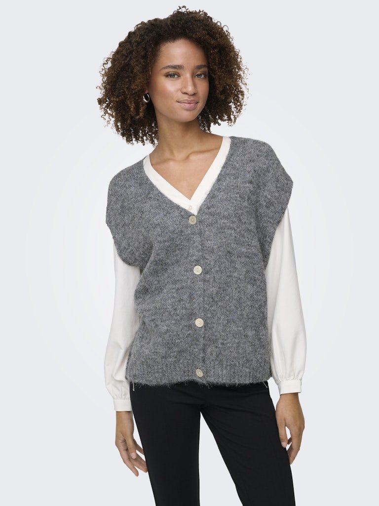 Cardigans - Onlazu Sl Button V-Neck Waistcoat Knit van Only