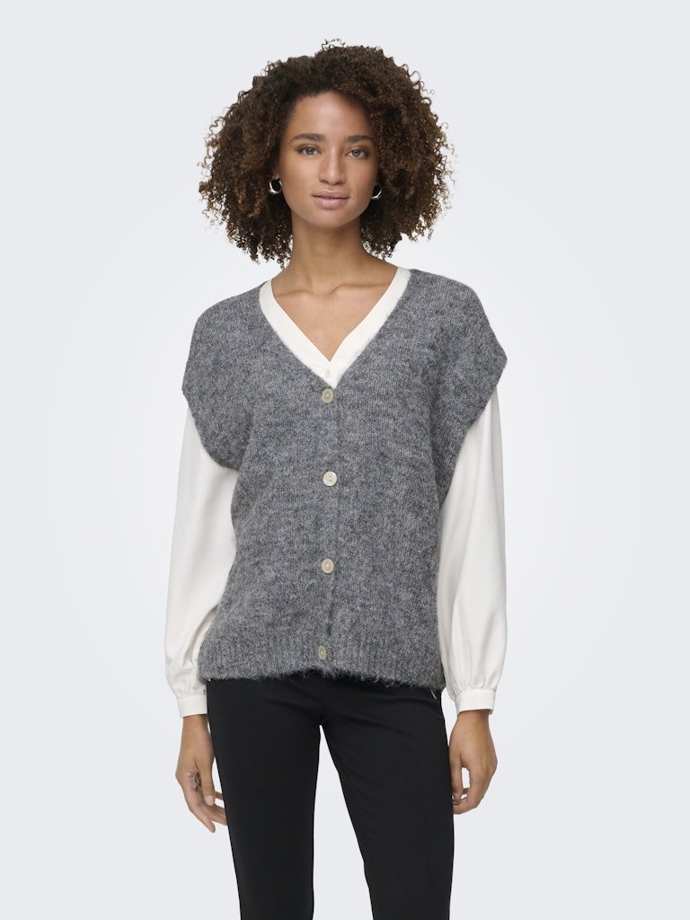 Cardigans - Onlazu Sl Button V-Neck Waistcoat Knit van Only