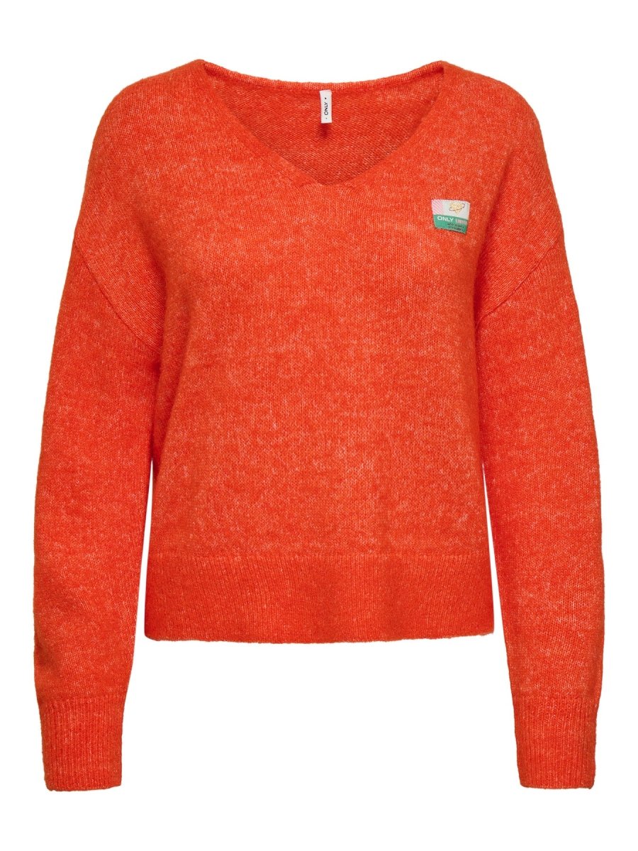 Flame Melange Pulls - Onlazure Ls V-Neck Knit van Only