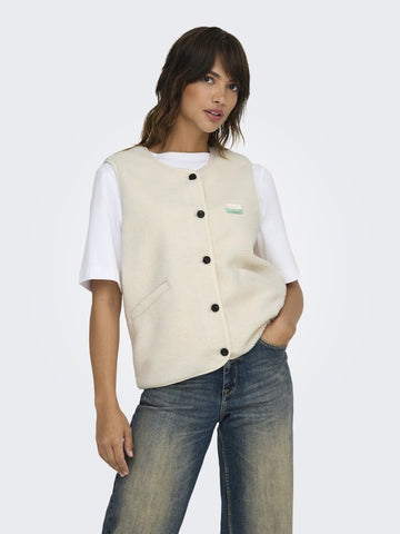 Pumice stone-VINTAGE BATCH Jassen - Onlbaby Teddy Vest van Only