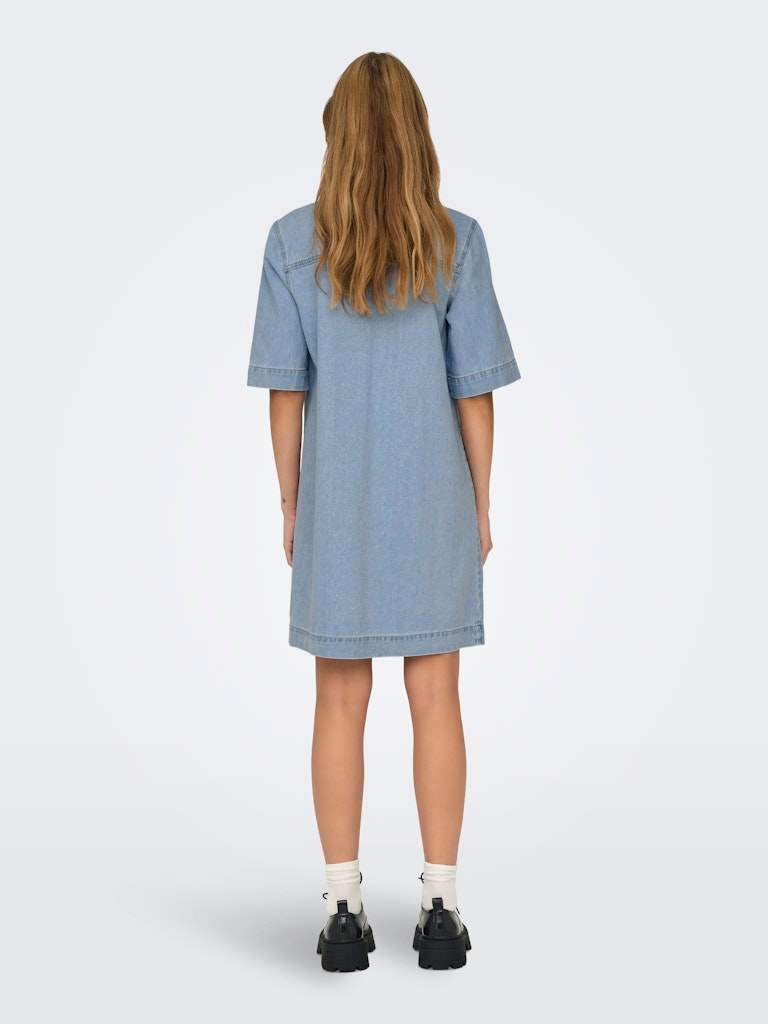 Onlbelle S/S Button Dress Denim Noos - koop Jurken van Only bij Meisjes Brugge
