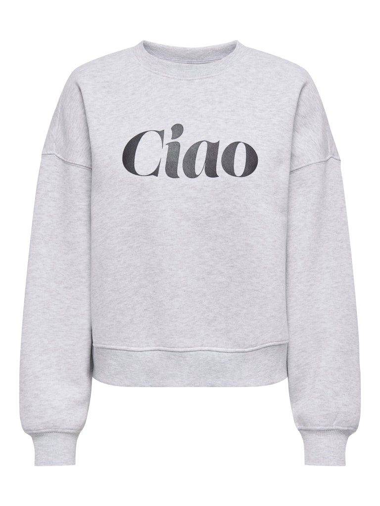 Light grey melange Sweaters - Onlbest L/S Print Crew Neck Sweat van Only