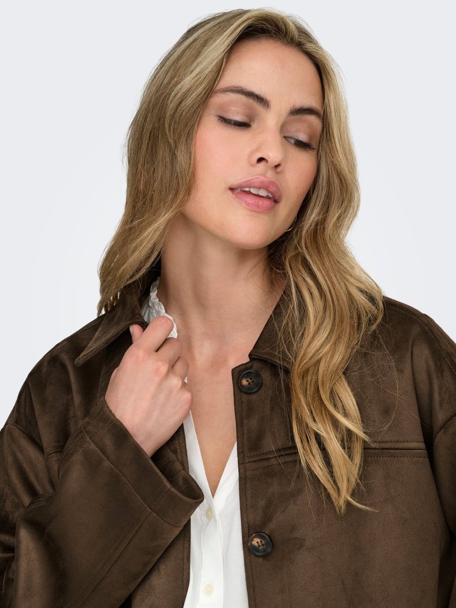 Onlcarolina Faux Suede Jacket Cc Otw - koop Jassen van Only bij Meisjes Brugge