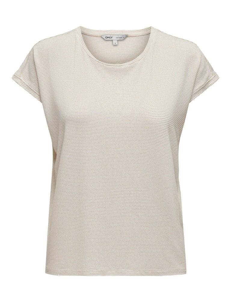 Onlclaudia S/S Glitter Stripe Top - koop Tops van Only bij Meisjes Brugge