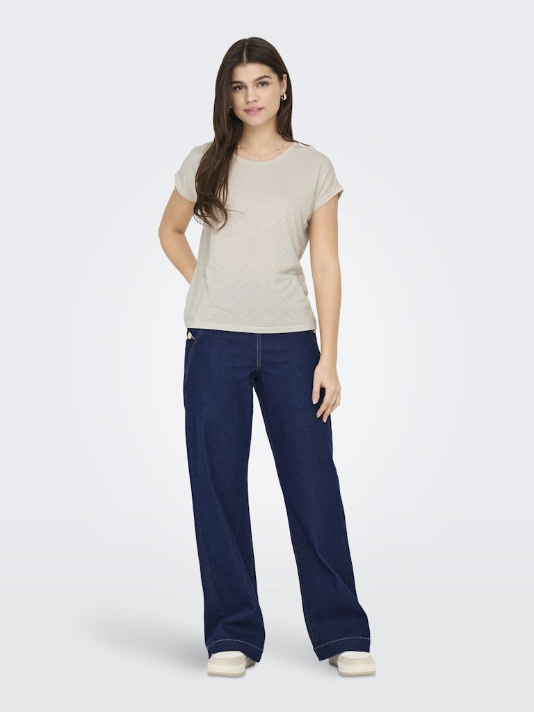 Onlclaudia S/S Glitter Stripe Top - koop Tops van Only bij Meisjes Brugge