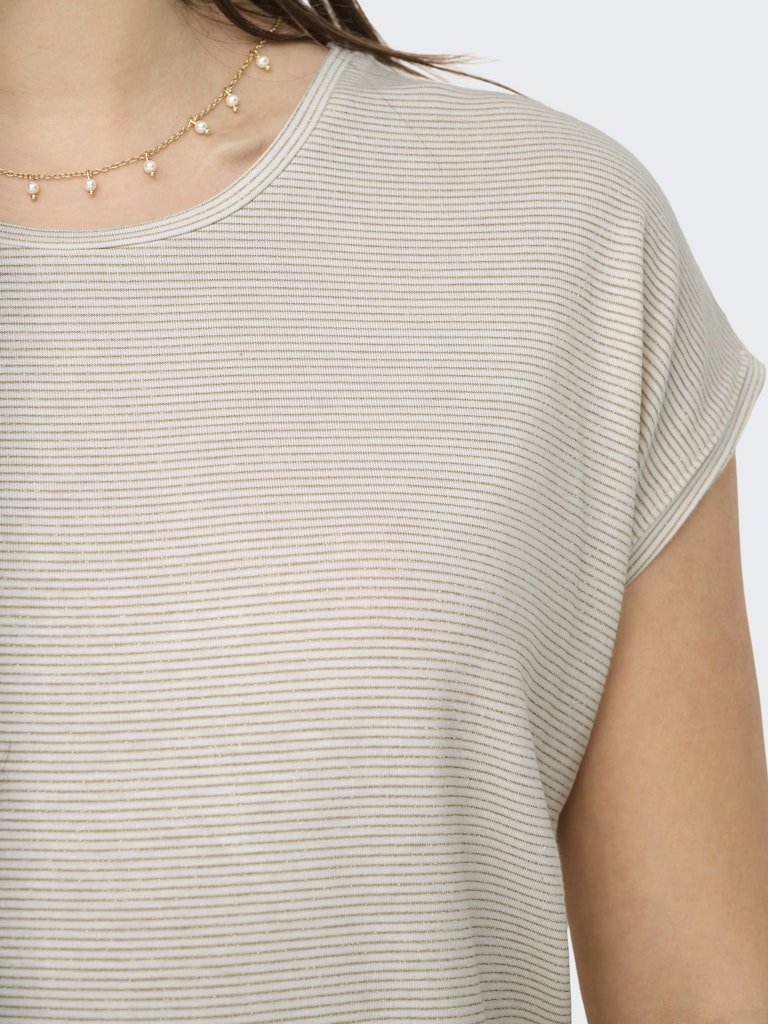 Onlclaudia S/S Glitter Stripe Top - koop Tops van Only bij Meisjes Brugge