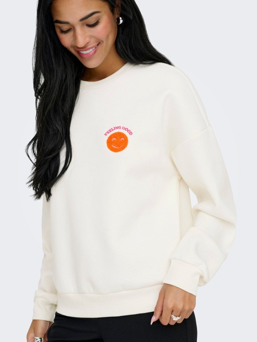 Onldaze L/S O-Neck Terry Print Sweater van Only – Sweaters voor dames | Meisjes Brugge