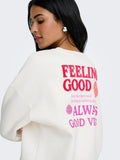 Cloud Dancer Feeling good Sweaters - Onldaze L/S O-Neck Terry Print Sweater van Only