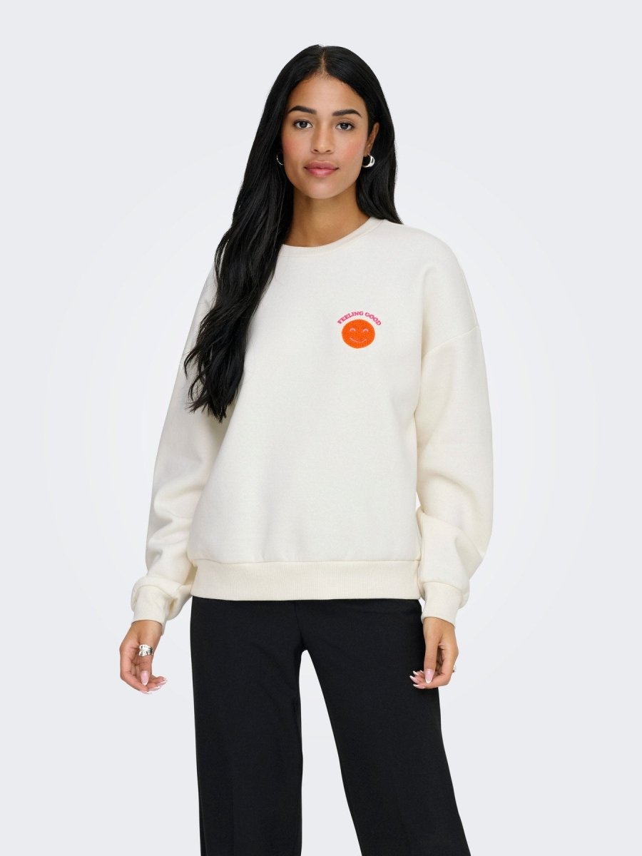 Onldaze L/S O-Neck Terry Print Sweater van Only – Sweaters voor dames | Meisjes Brugge