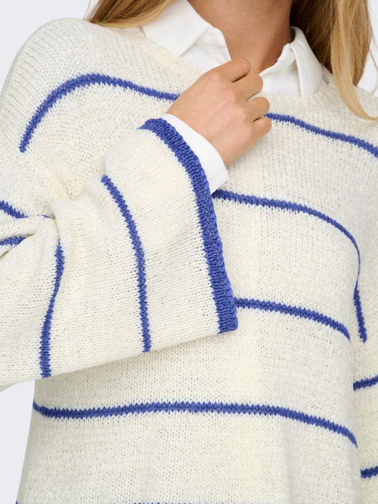 Onlgeena 7/8 Stripe O-Neck Knit van Only – Pulls voor dames | Meisjes Brugge