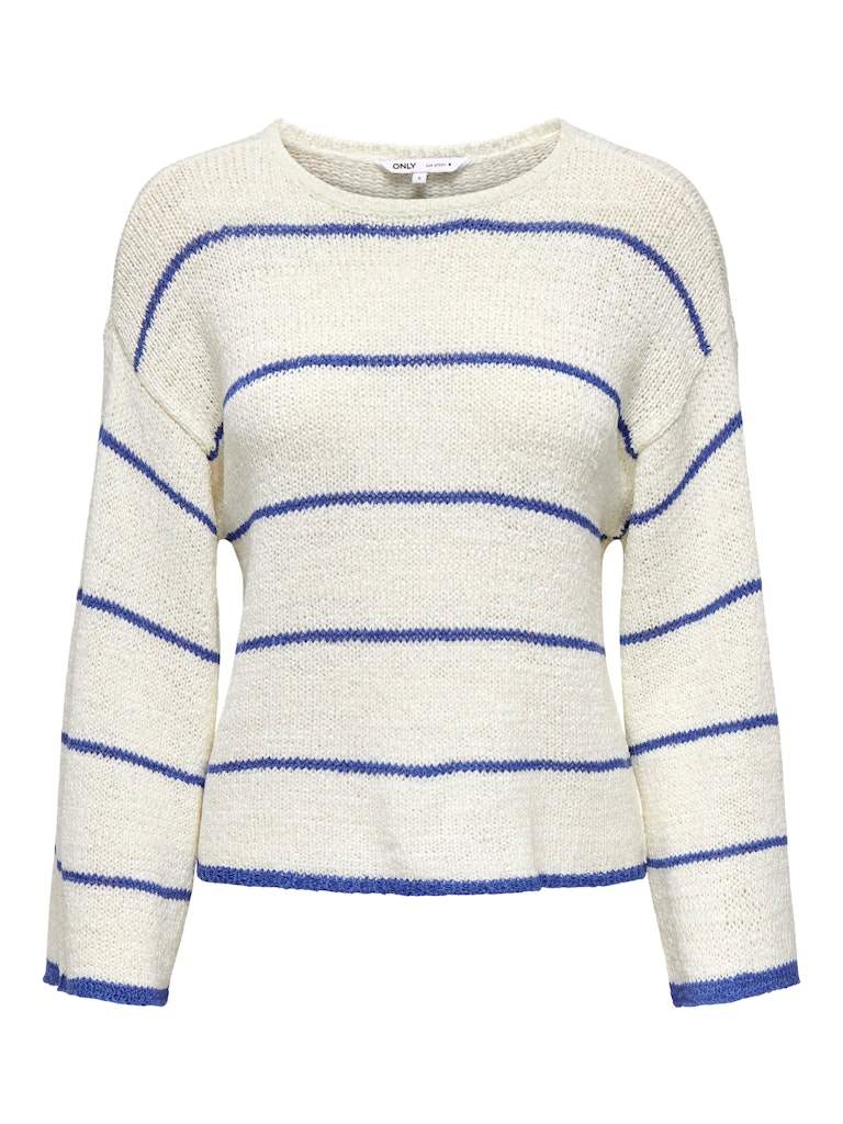 Onlgeena 7/8 Stripe O-Neck Knit van Only – Pulls voor dames | Meisjes Brugge