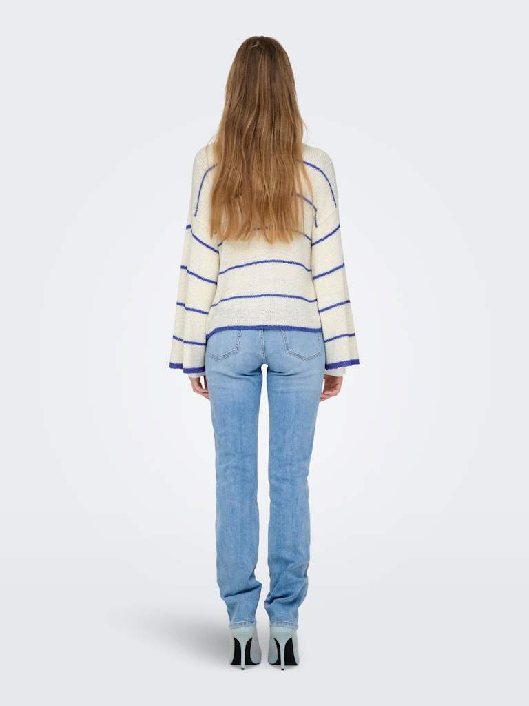 Onlgeena 7/8 Stripe O-Neck Knit van Only – Pulls voor dames | Meisjes Brugge