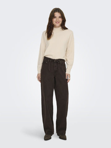 Onlgianna Mw Straight Denim Brown Pants van Only – Jeans voor dames | Meisjes Brugge