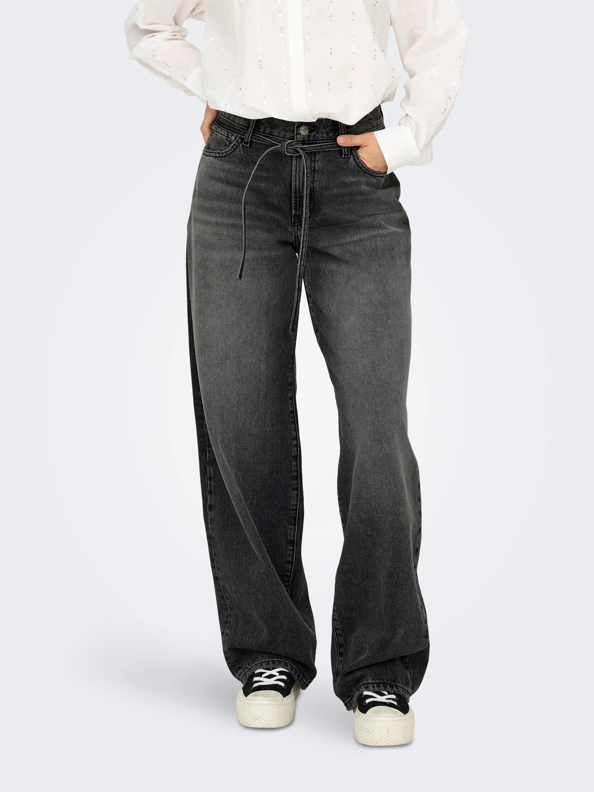 Washed Black 32 Jeans - Onlgianna Mw Straight Dot980 Denim van Only