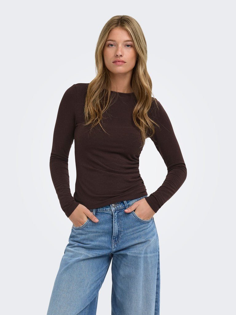 Onlglamour L/S Ruching Top van Only – Tops voor dames | Meisjes Brugge