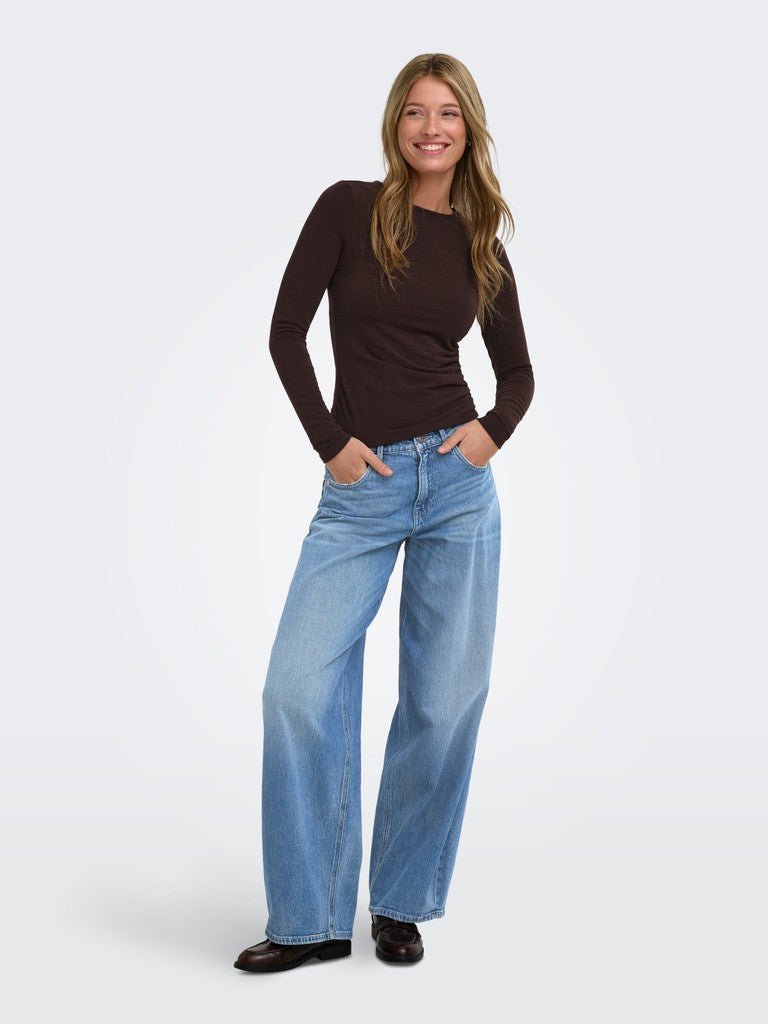 Onlglamour L/S Ruching Top van Only – Tops voor dames | Meisjes Brugge