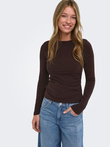 Onlglamour L/S Ruching Top van Only – Tops voor dames | Meisjes Brugge