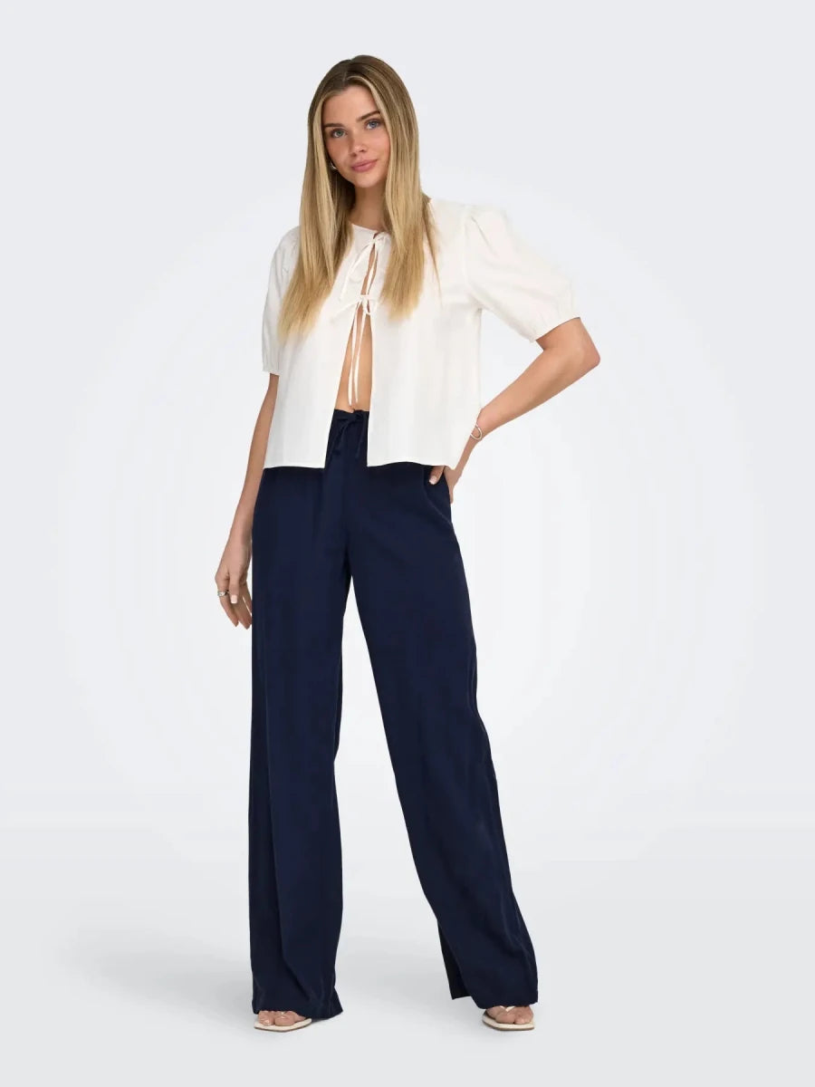 Onlgoa Mw Linen Bl Pull-Up Pants van Only – Broeken voor dames | Meisjes Brugge