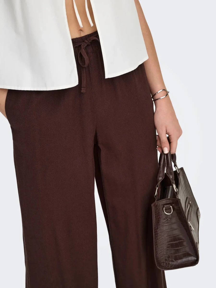 Onlgoa Mw Linen Bl Pull-Up Pants van Only – Broeken voor dames | Meisjes Brugge