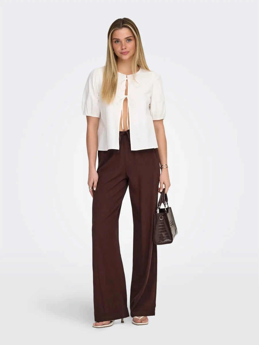 Onlgoa Mw Linen Bl Pull-Up Pants van Only – Broeken voor dames | Meisjes Brugge