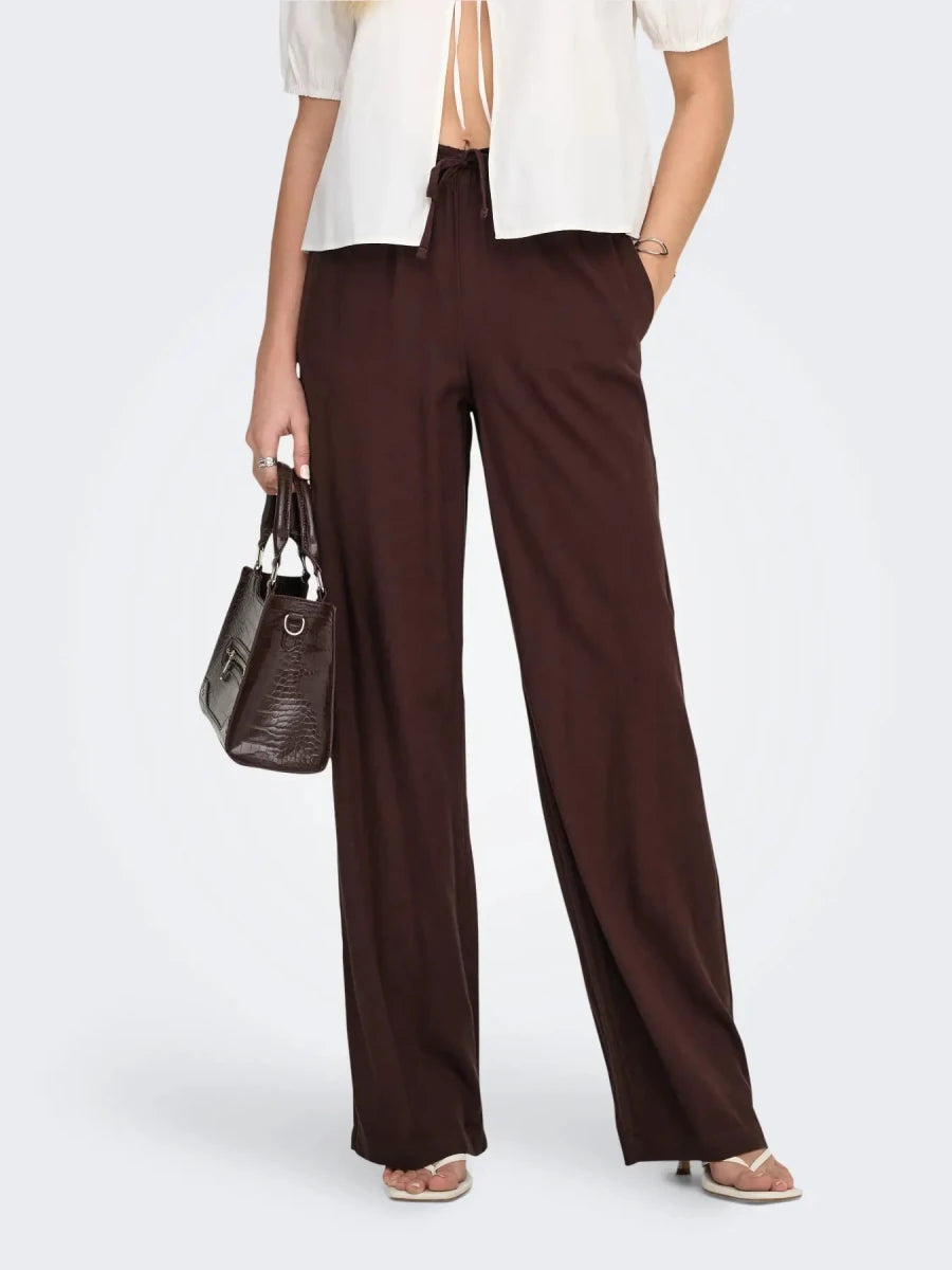 Onlgoa Mw Linen Bl Pull-Up Pants van Only – Broeken voor dames | Meisjes Brugge
