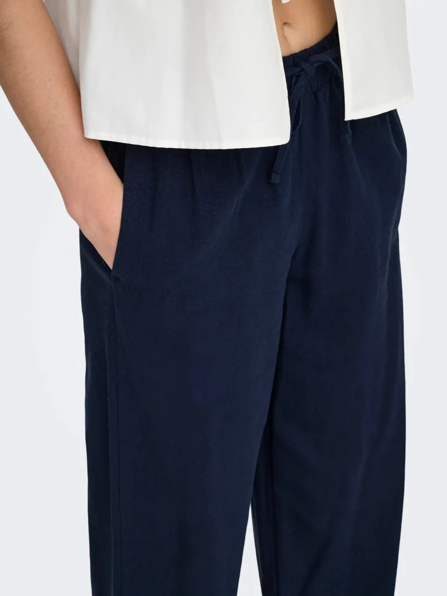Onlgoa Mw Linen Bl Pull-Up Pants van Only – Broeken voor dames | Meisjes Brugge