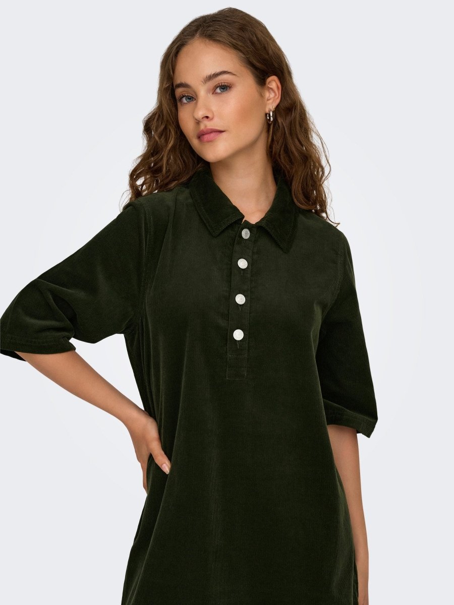 Jurken - Onlgry-Nessa S/S Corduroy Dress van Only