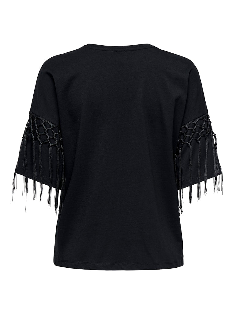 Onlharley Life S/S Fringe Top - koop Tops van Only bij Meisjes Brugge