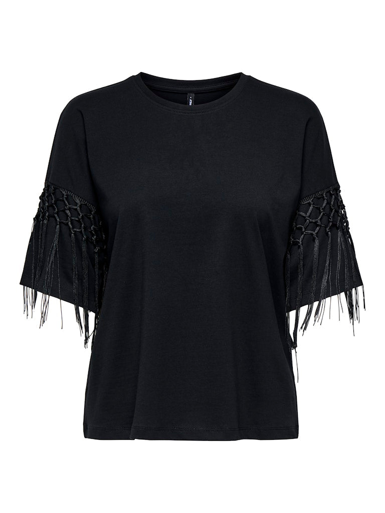 Onlharley Life S/S Fringe Top - koop Tops van Only bij Meisjes Brugge