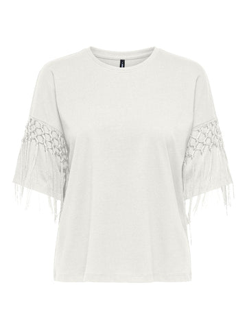 Onlharley Life S/S Fringe Top - koop Tops van Only bij Meisjes Brugge